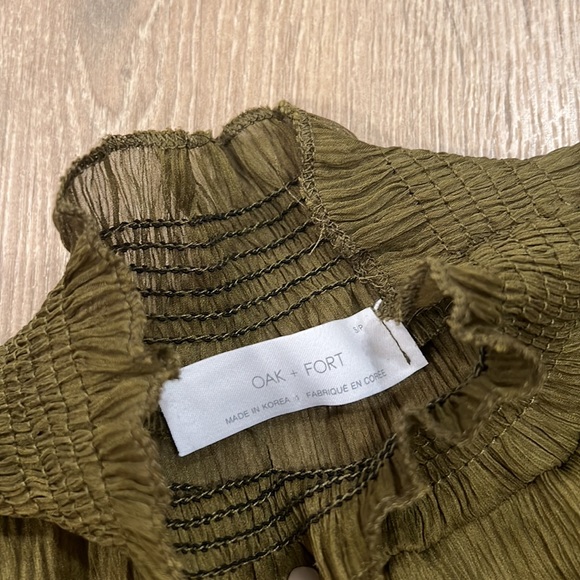 Oak + Fort — long sleeve sheer blouse top - New! - Picture 4 of 4